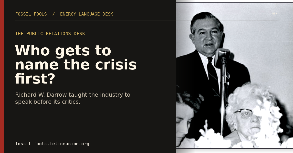 Who gets to name the crisis first?